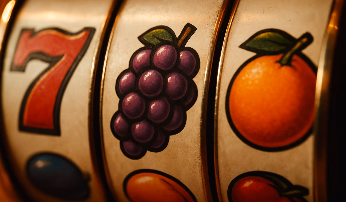 Primo piano sui rulli di una slot machine