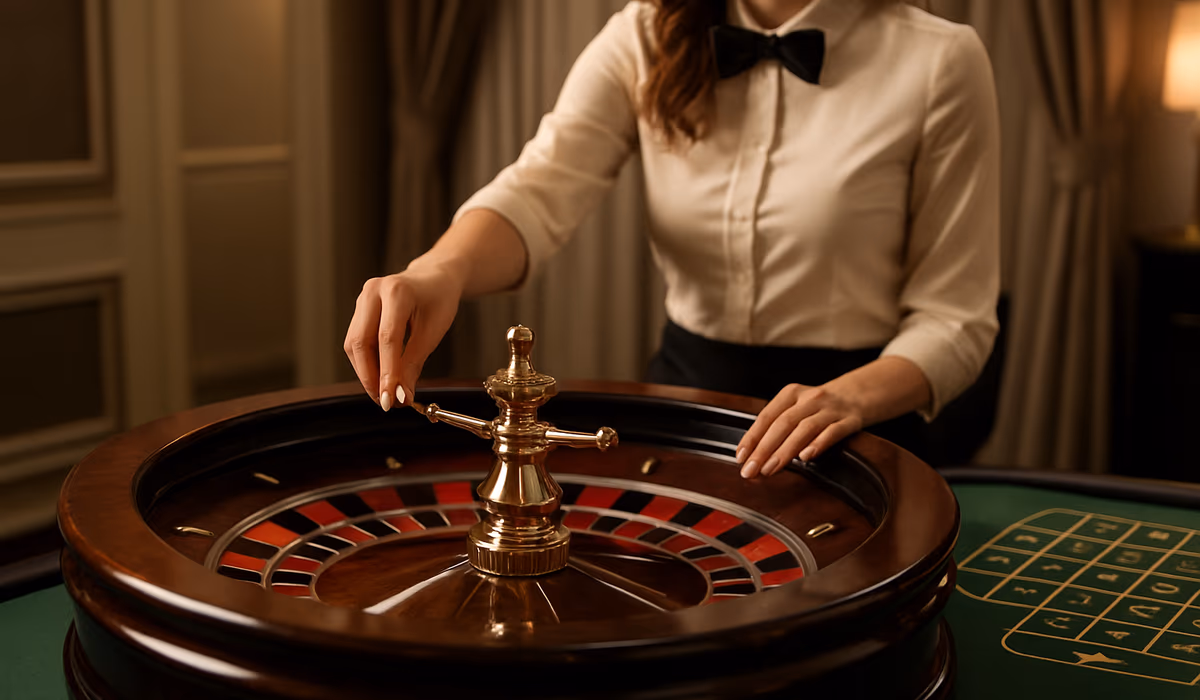 Mesa de ruleta con crupier en vivo en MaxWin Casino Argentina